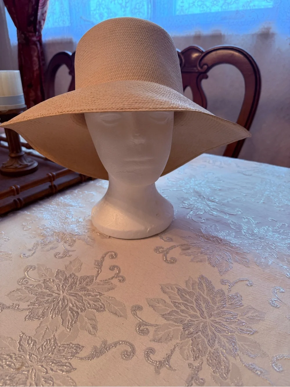 Wide Brim Straw Sun Hat in Light Beige - Classic Summer Accessory